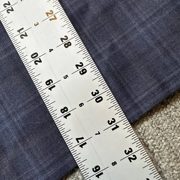 Peter Millar Plaid Navy Blue Sport Coat Suit Blazer Two Button Men's Size 46R - Picture 3 of 6